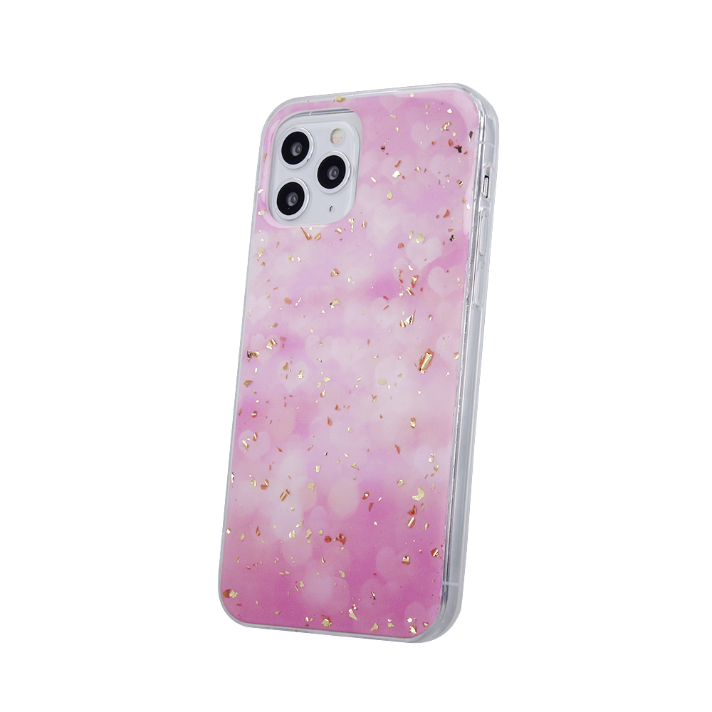 Maska Golden Particles Pink Hearts
