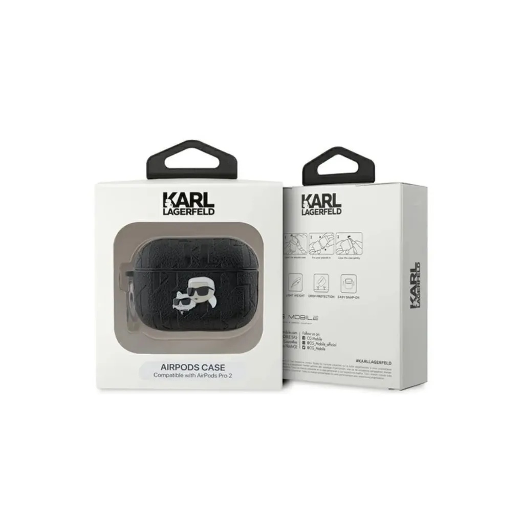 Karl Lagerfeld zaštita za AirPods K&C Heads Pin Monogram_4.webp