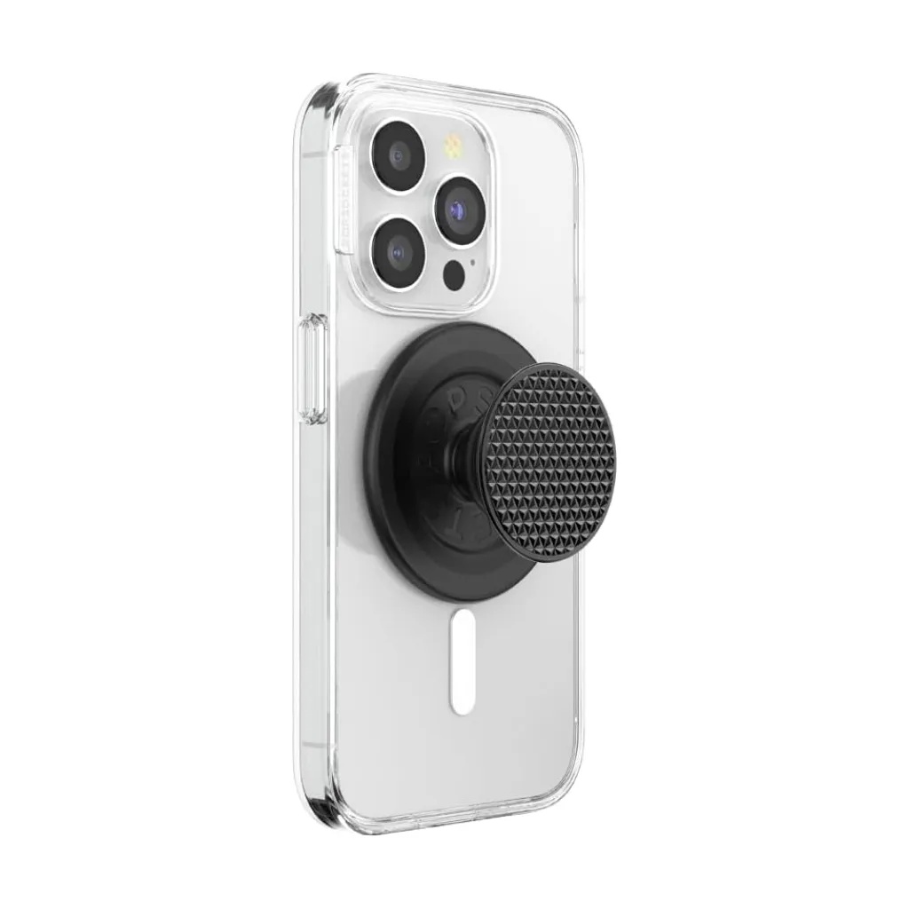 PopSockets držač za mobitel MagSafe Round Triangle Knurl Black Aluminum