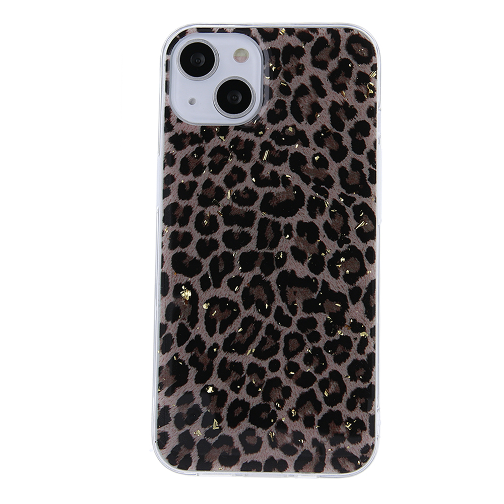 Phone Case Golden Particles Leopard Print