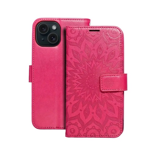 Bookcase Mezzo Mandala (Samsung A25, dark pink)