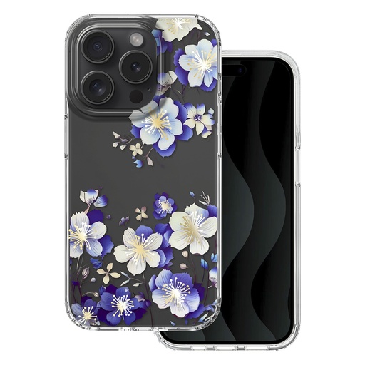 Maska Embedded Floral (iPhone 15 Pro Max, prozirno)