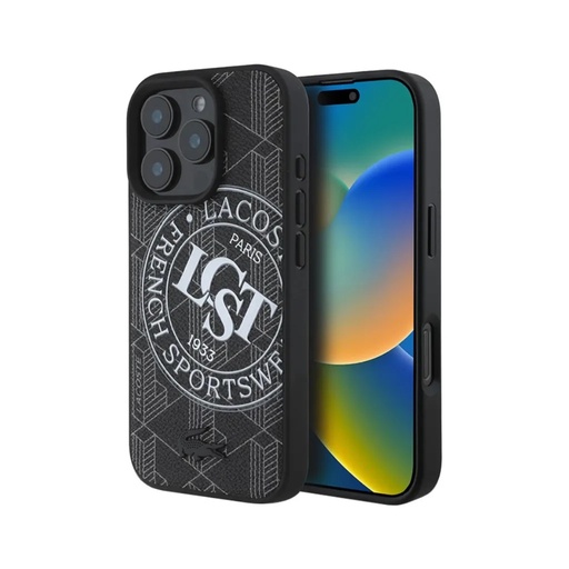 Lacoste maska MagSafe Mono Sportswear (iPhone 16 Pro Max, crno)