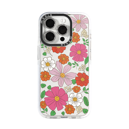 Maska Pattern Pink Flowers (Samsung A34, prozirno)