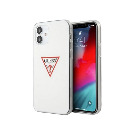 Guess maska Red Triangle Logo (iPhone 12 Mini, bijelo)