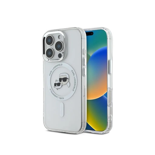 Karl Lagerfeld maska K&C Heads Metal Frame MagSafe (iPhone 16 Pro Max, prozirno)
