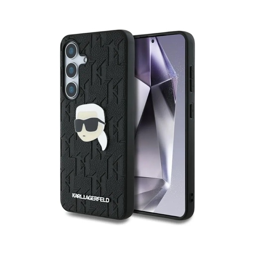 Karl Lagerfeld Phone Case Monogram Karl Head Pin (Samsung S25+, black)