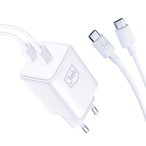 3mk punjač Hyper USB C 45W (bijelo, 1.2 m)