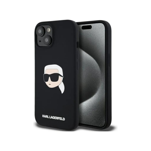 Karl Lagerfeld maska Head Liquid MagSafe (iPhone 15, crno)