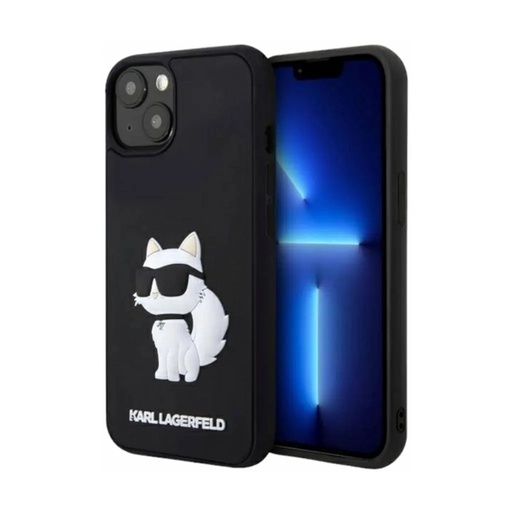 Karl Lagerfeld maska 3D Rubber Choupette (iPhone 14 Pro Max, crno)
