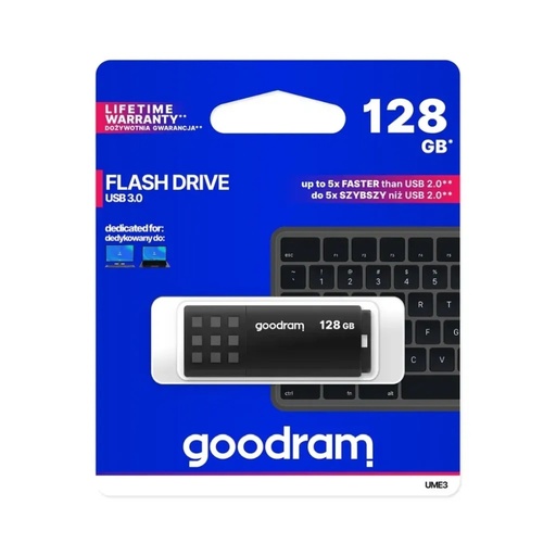 Goodram USB Flash Drive UME3 128 GB (black, 128 GB)
