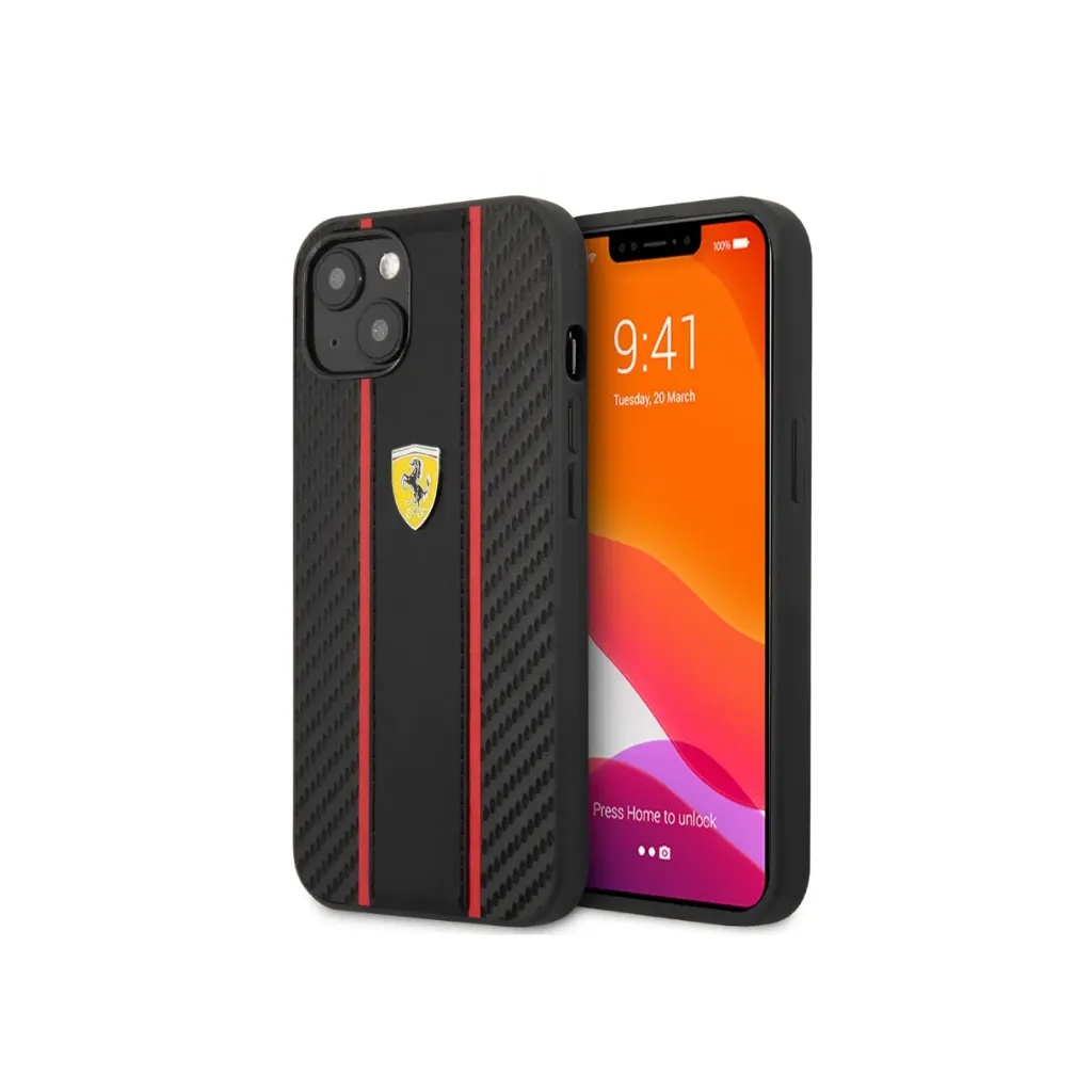 Ferrari Phone Case Carbon Effect Central Stripe