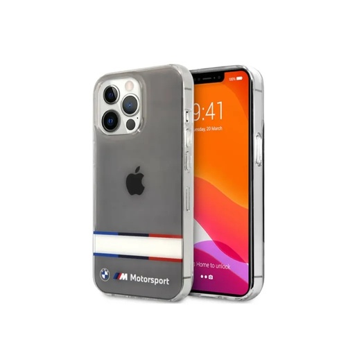 BMW Phone Case Horizontal Tricolor Lines Transparent (iPhone 13 Pro, transparent)