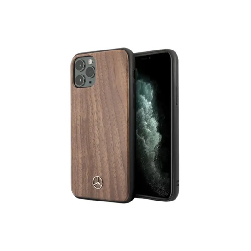 Mercedes-Benz Phone Case Metal Logo Wood (iPhone 12 Mini, light brown)